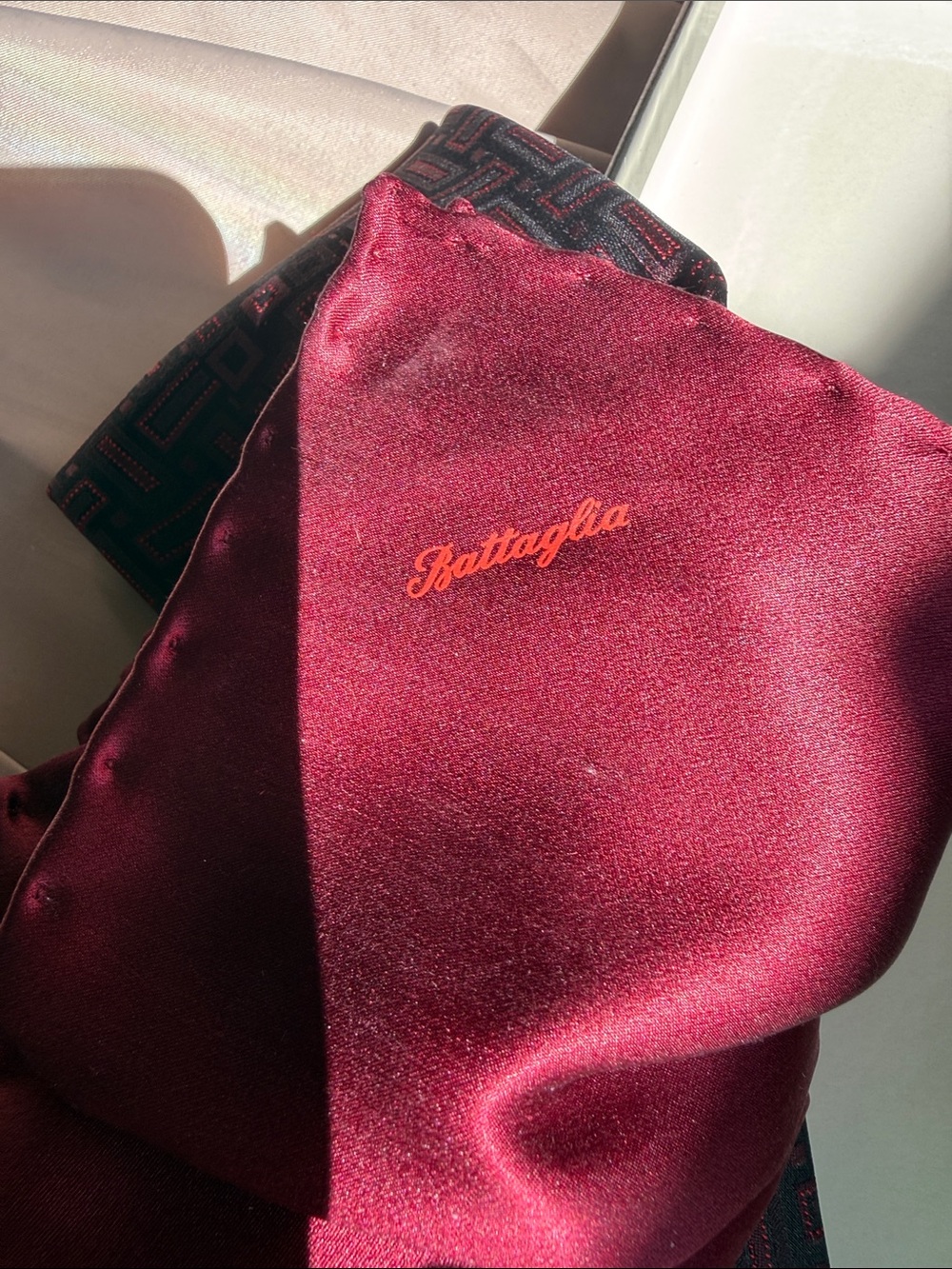 Burgundy Silk Pocket Square